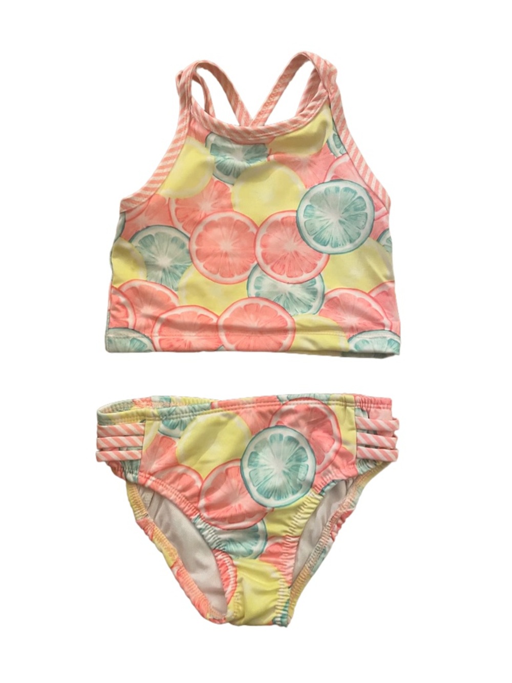 Penelope Mack Girls Citrus Print Swimsuit in Pink, Yellow & Mint NWT SZ4